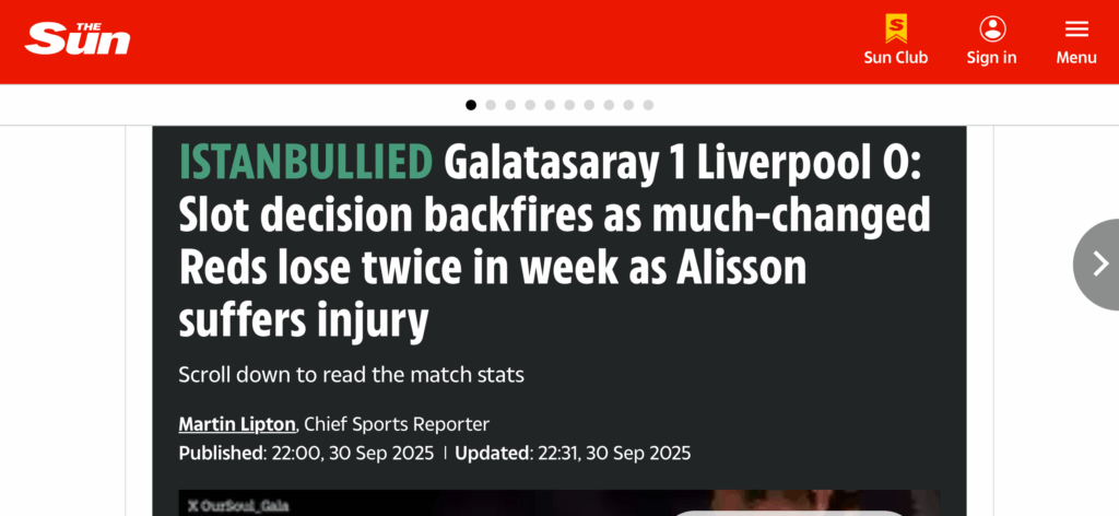 İngiliz basını ne dedi, Galatasaray-Liverpool